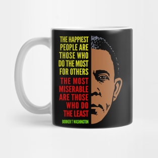 Booker T. Washington Inspirational Quote: Happiest People (color) Mug